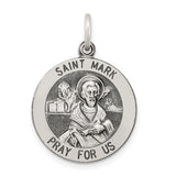 Saris and Things 925 Sterling Silver Antiqued Saint Mark Medal