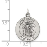 Saris and Things 925 Sterling Silver Antiqued Saint Martha Medal