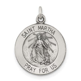 Saris and Things 925 Sterling Silver Antiqued Saint Martha Medal