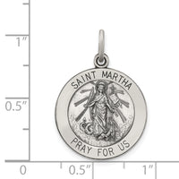 Saris and Things 925 Sterling Silver Antiqued Saint Martha Medal