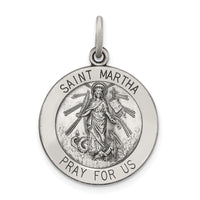Saris and Things 925 Sterling Silver Antiqued Saint Martha Medal