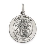 Saris and Things 925 Sterling Silver Antiqued Saint Martha Medal