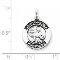 Goldia Sterling Silver Antiqued Saint Matthew Medal