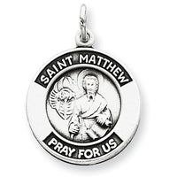 Goldia Sterling Silver Antiqued Saint Matthew Medal