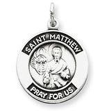Goldia Sterling Silver Antiqued Saint Matthew Medal