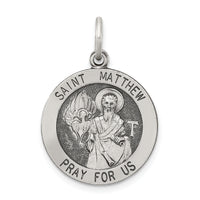 Saris and Things 925 Sterling Silver Antiqued Saint Matthew Medal