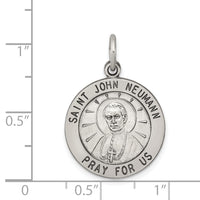 Saris and Things 925 Sterling Silver Antiqued Saint John Neumann Medal