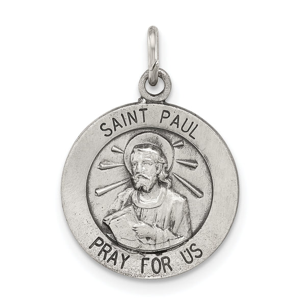 Saris and Things 925 Sterling Silver Antiqued Saint Paul Medal