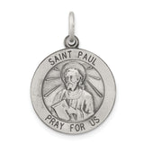 Saris and Things 925 Sterling Silver Antiqued Saint Paul Medal