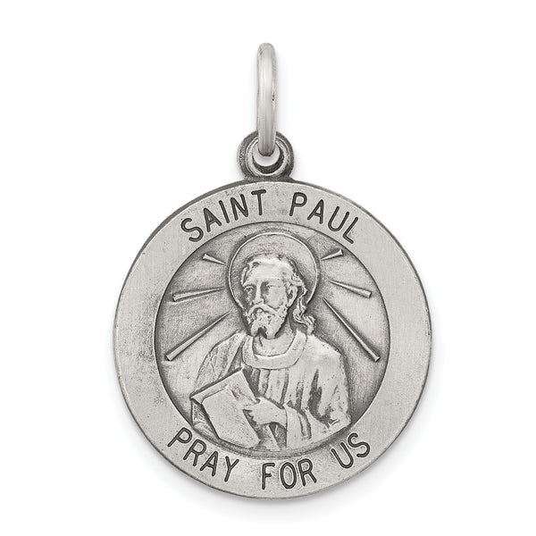 Saris and Things 925 Sterling Silver Antiqued Saint Paul Medal