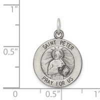 Saris and Things 925 Sterling Silver Antiqued Saint Peter Medal