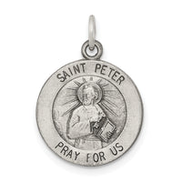 Saris and Things 925 Sterling Silver Antiqued Saint Peter Medal