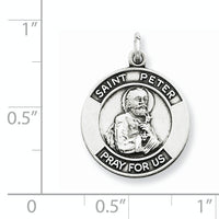 Goldia Sterling Silver Antiqued Saint Peter Medal