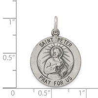 Saris and Things 925 Sterling Silver Antiqued Saint Peter Medal
