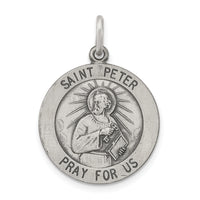 Saris and Things 925 Sterling Silver Antiqued Saint Peter Medal