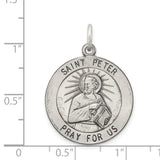 Saris and Things 925 Sterling Silver Antiqued Saint Peter Medal