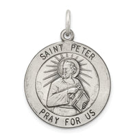 Saris and Things 925 Sterling Silver Antiqued Saint Peter Medal