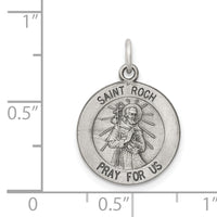 Saris and Things 925 Sterling Silver Antiqued Saint Roch Medal