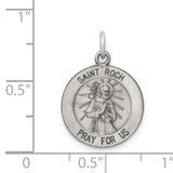 Saris and Things 925 Sterling Silver Antiqued Saint Roch Medal