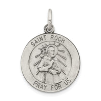Saris and Things 925 Sterling Silver Antiqued Saint Roch Medal