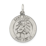 Saris and Things 925 Sterling Silver Antiqued Saint Roch Medal