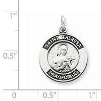 Goldia Sterling Silver Antiqued Saint Theresa Medal