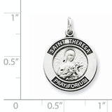 Goldia Sterling Silver Antiqued Saint Theresa Medal