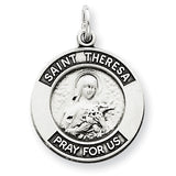 Goldia Sterling Silver Antiqued Saint Theresa Medal