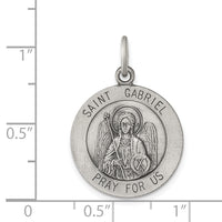 Saris and Things 925 Sterling Silver Antiqued Saint Gabriel Medal