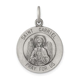 Saris and Things 925 Sterling Silver Antiqued Saint Gabriel Medal