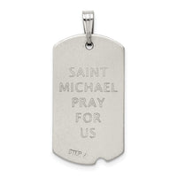 Saris and Things 925 Sterling Silver Antiqued Dog Tag Saint Michael Pendant