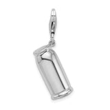925 Sterling Silver Enameled Green Tea Beverage with Lobster Clasp Charm