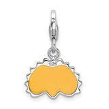 Goldia Sterling Silver Enamel Peacock W/Lobster Claw Clasp Charm