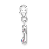 Sterling Silver Swarovski Element Music Note w/ Lobster Clasp Charm