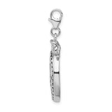 Goldia Sterling Silver Framed Bouquet of Flowers W/Lobster Clasp Charm