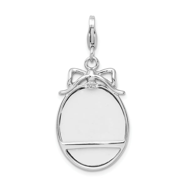 Goldia Sterling Silver Framed Bouquet of Flowers W/Lobster Clasp Charm