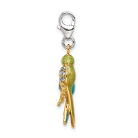 925 Sterling Silver Enamel Swarovski Elements Love Birds Charm