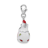 925 Sterling Silver and Enamel Rooster with Lobster Clasp Charm