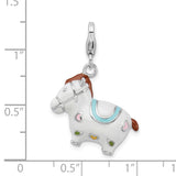 Goldia Sterling Silver and Enamel Horse W/Lobster Claw Clasp Charm