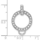 Sterling Silver CZ Charm Holder Pendant