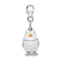 Goldia Sterling Silver and Enamel Chicken W/Lobster Claw Clasp Charm