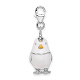 Goldia Sterling Silver and Enamel Chicken W/Lobster Claw Clasp Charm
