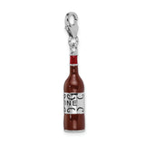 Goldia Sterling Silver and Enamel Red Wine Bottle W/Lobster Claw Clasp Charm