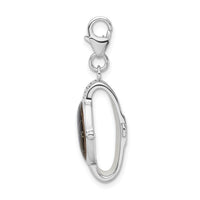 925 Sterling Silver and Enamel Wristwatch with Lobster Clasp Charm