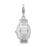 925 Sterling Silver and Enamel Wristwatch with Lobster Clasp Charm