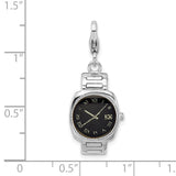 925 Sterling Silver and Enamel Wristwatch with Lobster Clasp Charm