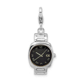 925 Sterling Silver and Enamel Wristwatch with Lobster Clasp Charm