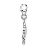 Sterling Silver Rhodium Enameled Flower w/Lobster Clasp Charm