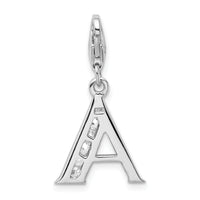 Adornica Diamonds Amore LaVita Sterling Silver CZ Letter A with Lobster Clasp Charm