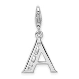 Adornica Diamonds Amore LaVita Sterling Silver CZ Letter A with Lobster Clasp Charm